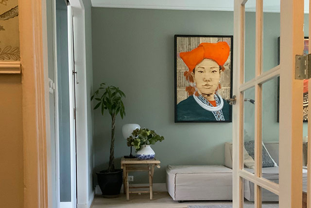 woonkamer groen kunst